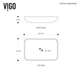 VIGO Glass Rectangular Vessel Bathroom Sink/Basin with Rounded Edges & Deep Bowl, Gold image 7