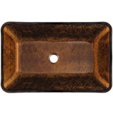 VIGO Glass Rectangular Vessel Bathroom Sink/Basin with Rounded Edges & Deep Bowl, Russet image 2