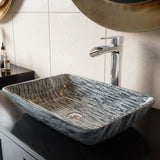 VIGO Glass Rectangular Vessel Bathroom Sink/Basin with Rounded Edges & Deep Bowl, Titanium image 6