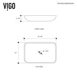 VIGO Glass Rectangular Vessel Bathroom Sink/Basin with Rounded Edges & Deep Bowl, Titanium image 8