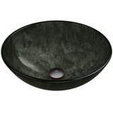 VIGO Glass Round Vessel Bathroom Sink/Basin with Deep Bowl, Gray