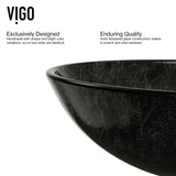 VIGO Glass Round Vessel Bathroom Sink/Basin with Deep Bowl, Gray image 5