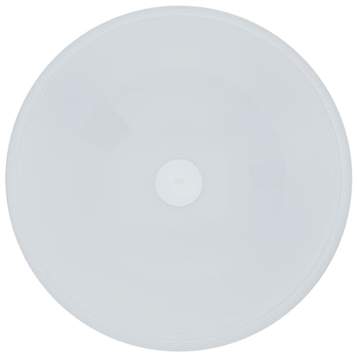 VIGO Glass Round Vessel Bathroom Sink/Basin with Rounded Edges & Deep Bowl, White