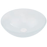 VIGO Glass Round Vessel Bathroom Sink/Basin with Rounded Edges & Deep Bowl, White image 2