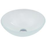 VIGO Glass Round Vessel Bathroom Sink/Basin with Rounded Edges & Deep Bowl, White image 3