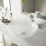 VIGO Glass Round Vessel Bathroom Sink/Basin with Rounded Edges & Deep Bowl, White image 7