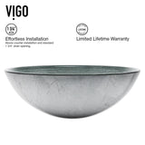 VIGO Glass Simply Silver Bathroom Sink/Basin Set with Duris Faucet and Round Vessel image 8