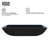 VIGO Glass Turquoise Water Bathroom Sink/Basin Set with Niko Faucet and Rectangular Vessel image 5