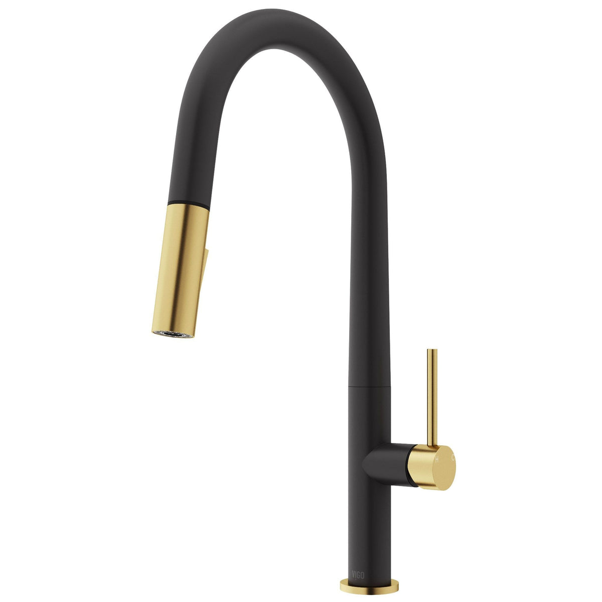 VIGO Greenwich 18-in Single-Handle Gold/Black Kitchen Faucet
