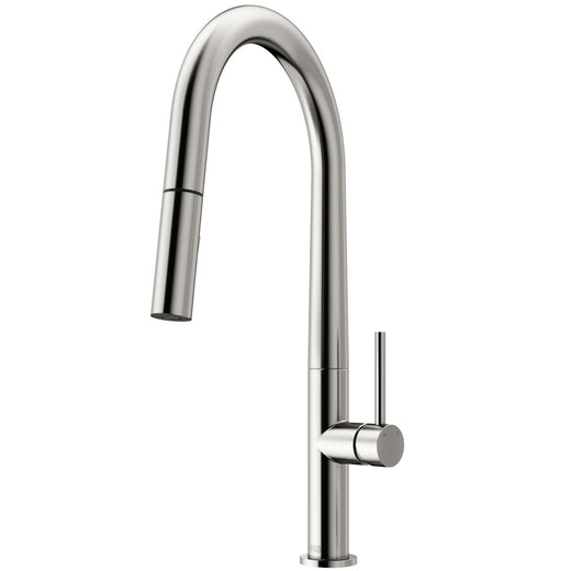 VIGO Greenwich Single Handle Pull Down Sprayer Kitchen Faucet with Deck Plate, Stainless Steel