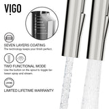 VIGO Greenwich Single Handle Pull Down Sprayer Kitchen Faucet with Deck Plate, Stainless Steel image 5