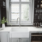 VIGO Greenwich Single Handle Pull Down Sprayer Kitchen Faucet with Deck Plate, Stainless Steel image 7