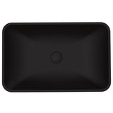 VIGO Hadyn Glass Rectangular Vessel Bathroom Sink/Basin with Rounded Edges & Deep Bowl, Black image 2