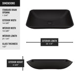 VIGO Hadyn Glass Rectangular Vessel Bathroom Sink/Basin with Rounded Edges & Deep Bowl, Black image 5