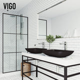 VIGO Hadyn Glass Rectangular Vessel Bathroom Sink/Basin with Rounded Edges & Deep Bowl, Black image 6