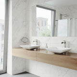 VIGO Hibiscus Matte Stone Round Vessel Bathroom Sink/Basin, Above-Counter Installation, White image 7