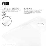 VIGO Hibiscus MatteStone White Bathroom Sink/Basin Set with Niko Faucet and Square Composite Vessel image 5