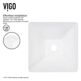 VIGO Hibiscus MatteStone White Bathroom Sink/Basin Set with Niko Faucet and Square Composite Vessel image 7
