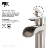 VIGO Hibiscus MatteStone White Bathroom Sink/Basin Set with Niko Faucet and Square Composite Vessel image 8