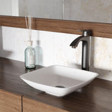 VIGO Hyacinth Matte Stone Round Vessel Bathroom Sink/Basin, Handpolished Construction, White image 6