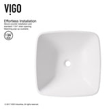 VIGO Hyacinth MatteStone White Bathroom Sink/Basin Set with Niko Faucet and Square Composite Vessel image 5