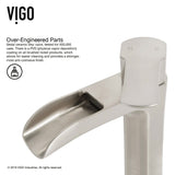 VIGO Hyacinth MatteStone White Bathroom Sink/Basin Set with Niko Faucet and Square Composite Vessel image 7