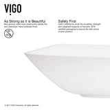 VIGO Hyacinth MatteStone White Bathroom Sink/Basin Set with Niko Faucet and Square Composite Vessel image 8
