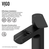 VIGO Ileana Single Handle Single Hole Bathroom Sink Faucet, WaterSense Certified, Matte Black image 4