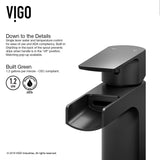 VIGO Ileana Single Handle Single Hole Bathroom Sink Faucet, WaterSense Certified, Matte Black image 5