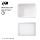 VIGO Jasmine MatteStone 18x15-in Deep White Bathroom Sink/Basin with Rectangular Vessel image 2