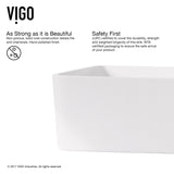 VIGO Jasmine MatteStone 18x15-in Deep White Bathroom Sink/Basin with Rectangular Vessel image 4