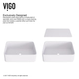 VIGO Jasmine MatteStone 18x15-in Deep White Bathroom Sink/Basin with Rectangular Vessel image 5