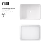 VIGO Jasmine MatteStone White Bathroom Sink/Basin Set with Lexington Faucet and Rectangular Composite Vessel image 8