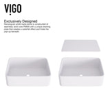 VIGO Jasmine MatteStone White Bathroom Sink/Basin Set with Olus Wall Mount Faucet and Rectangular Composite Vessel image 3