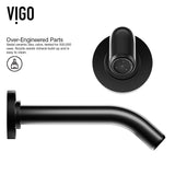 VIGO Jasmine MatteStone White Bathroom Sink/Basin Set with Olus Wall Mount Faucet and Rectangular Composite Vessel image 7