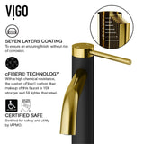 VIGO Lexington 8-in Gold/Carbon Fiber Vessel Bathroom Faucet image 3