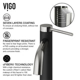 VIGO Lexington Single Handle Vessel Sink Bathroom Faucet with cFiber© Body, Brushed Nickel image 5