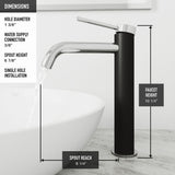VIGO Lexington Single Handle Vessel Sink Bathroom Faucet with cFiber© Body, Chrome image 6