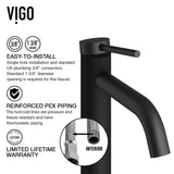 VIGO Lexington Single Handle Vessel Sink Bathroom Faucet with cFiber© Body, Matte Black image 4