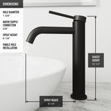 VIGO Lexington Single Handle Vessel Sink Bathroom Faucet with cFiber© Body, Matte Black image 7
