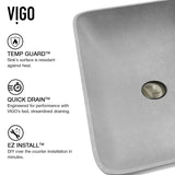 VIGO Lorca ConcretoStone Grey Bathroom Sink/Basin Set with Gotham Faucet and Rectangular Vessel image 3