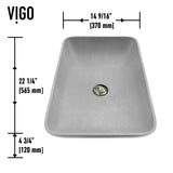 VIGO Lorca ConcretoStone Grey Bathroom Sink/Basin Set with Gotham Faucet and Rectangular Vessel image 5