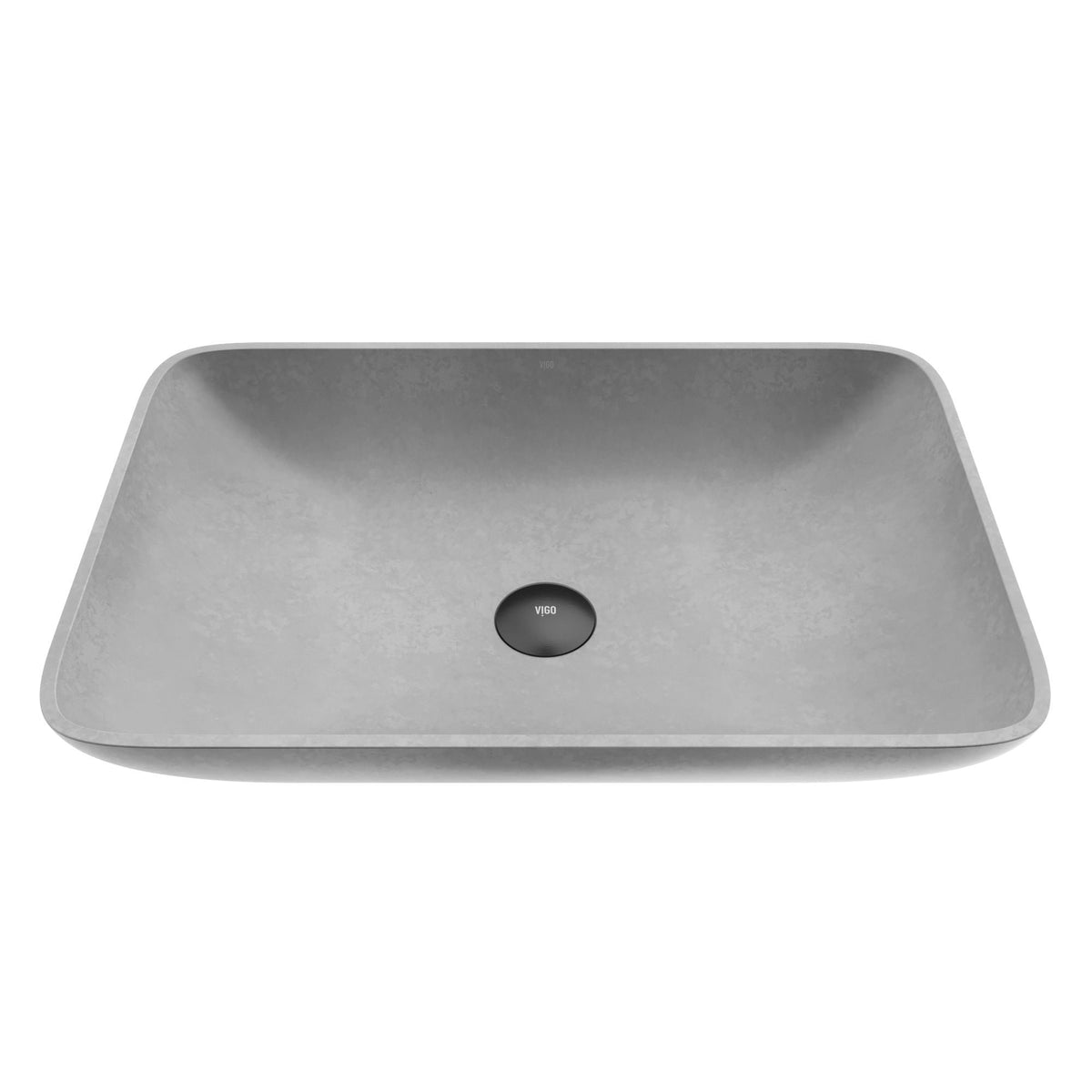 VIGO Lorca Gothic ConcretoStone 22x15-in Deep Grey Bathroom Sink/Basin with Rectangular Vessel