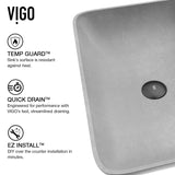 VIGO Lorca Gothic ConcretoStone 22x15-in Deep Grey Bathroom Sink/Basin with Rectangular Vessel image 3