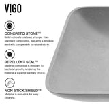 VIGO Lorca Gothic ConcretoStone 22x15-in Deep Grey Bathroom Sink/Basin with Rectangular Vessel image 4