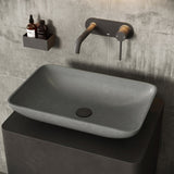 VIGO Lorca Gothic ConcretoStone 22x15-in Deep Grey Bathroom Sink/Basin with Rectangular Vessel image 5