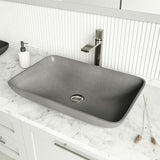 VIGO Lorca Gothic ConcretoStone 22x15-in Deep Grey Bathroom Sink/Basin with Rectangular Vessel image 6