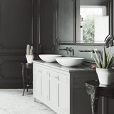 VIGO Lotus Matte Stone Round Composite Vessel Bathroom Sink/Basin with Deep Bowl, White image 5