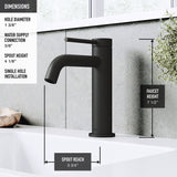 VIGO Madison Single Handle Single Hole cFiber Bathroom Sink Faucet, Matte Black image 5