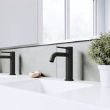 VIGO Madison Single Handle Single Hole cFiber Bathroom Sink Faucet, Matte Black image 7